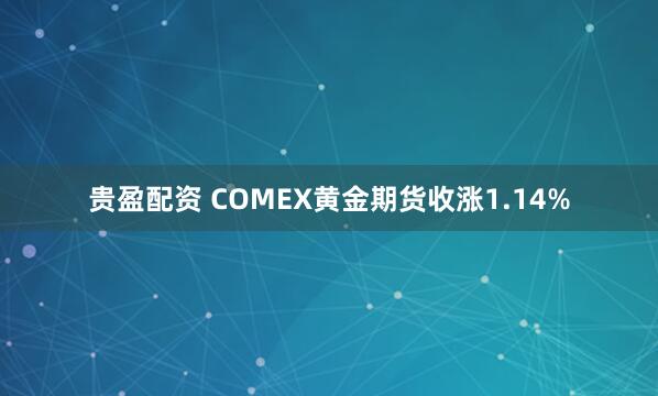 贵盈配资 COMEX黄金期货收涨1.14%